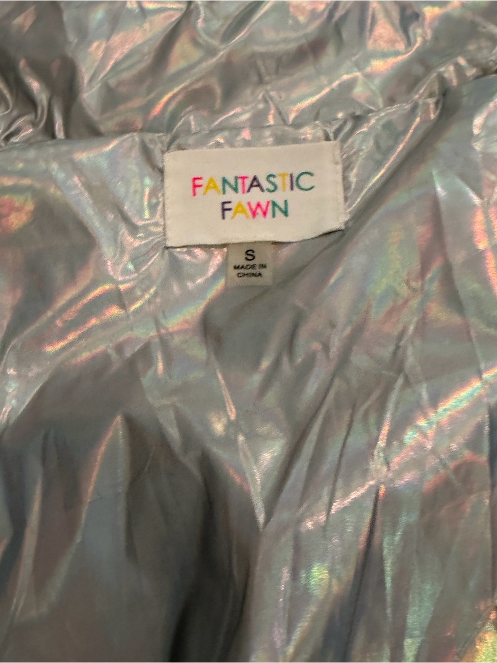 Fantastic Fawn Iridescent Sequin Puffer Jacket - Silver - Picture 4 of 4